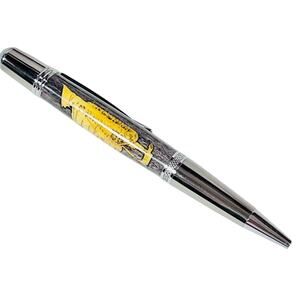 Hand Turned Wood Pen Tractor Bulldozer Twist Style Handmade Dark Wood Grain New